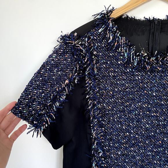 FRNCH Paris Wool Blend Frayed Tweed Top Large - Picture 2 of 8